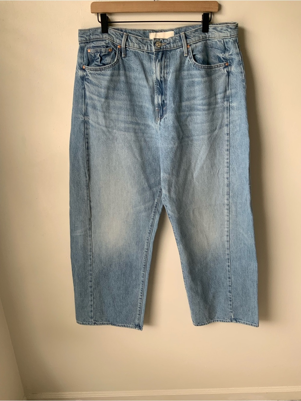 NWT MOTHER SUPERIOR Jeans Half Pipe Flood Material Girl Blue Size 34 - Picture 3 of 14